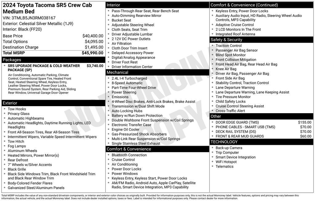 2024 Toyota TACOMA SR5 SR5