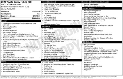 2023 Toyota Camry Hybrid XLE