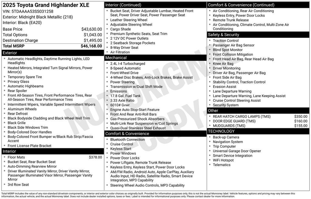 2025 Toyota GRAND HIGHLANDER XLE