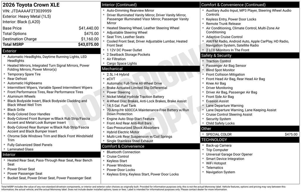 2026 Toyota Crown XLE