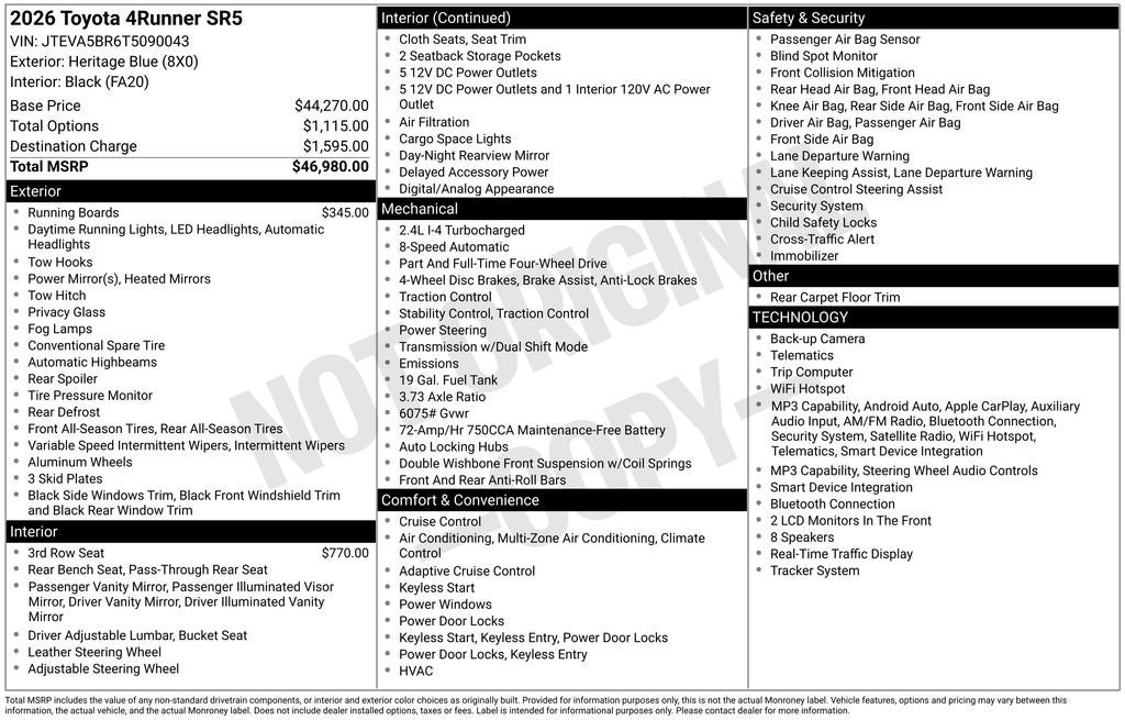 2026 Toyota 4Runner SR5