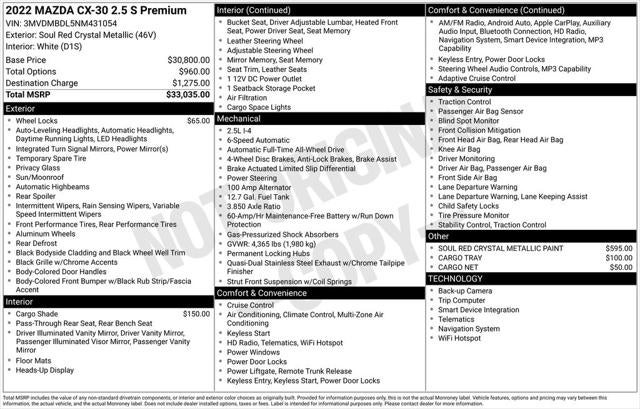 2022 Mazda Mazda CX-30 2.5 S Premium Package