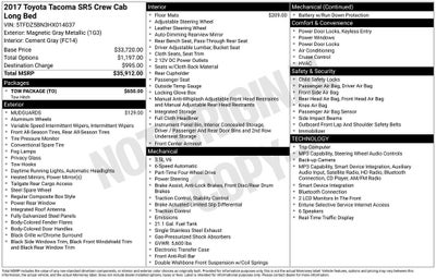 2017 Toyota TACOMA SR5 SR5 V6