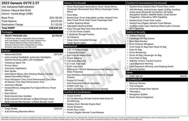 2023 Genesis GV70 2.5T