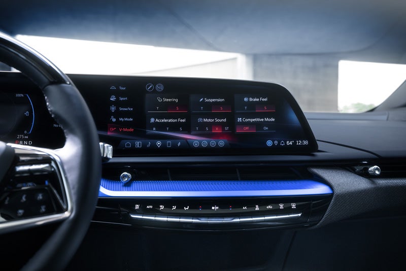 The 2026 OPTIQ-V Display Screen Displaying the V-Mode Settings | Fitzgerald Cadillac of Hagerstown in Hagerstown MD