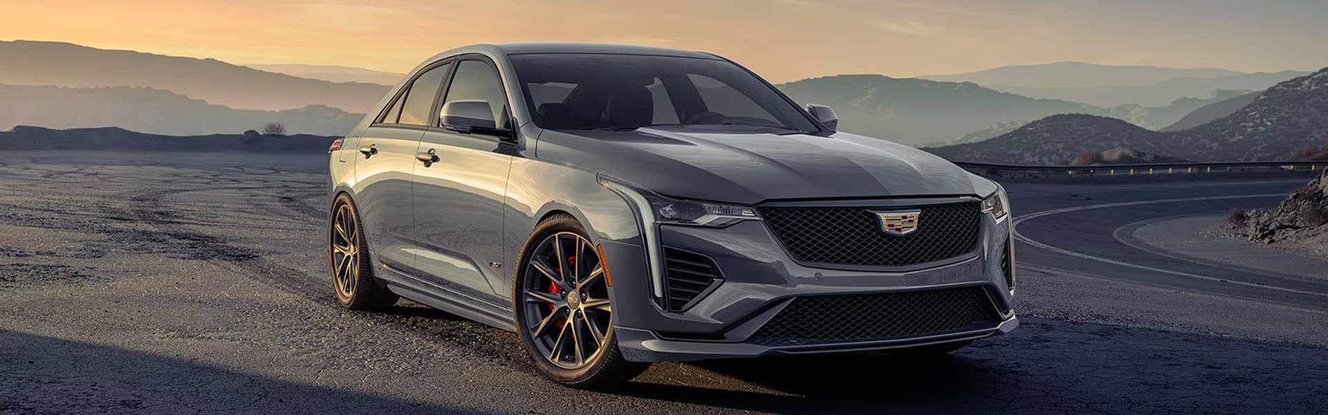 Cadillac CT4-V parked beside road